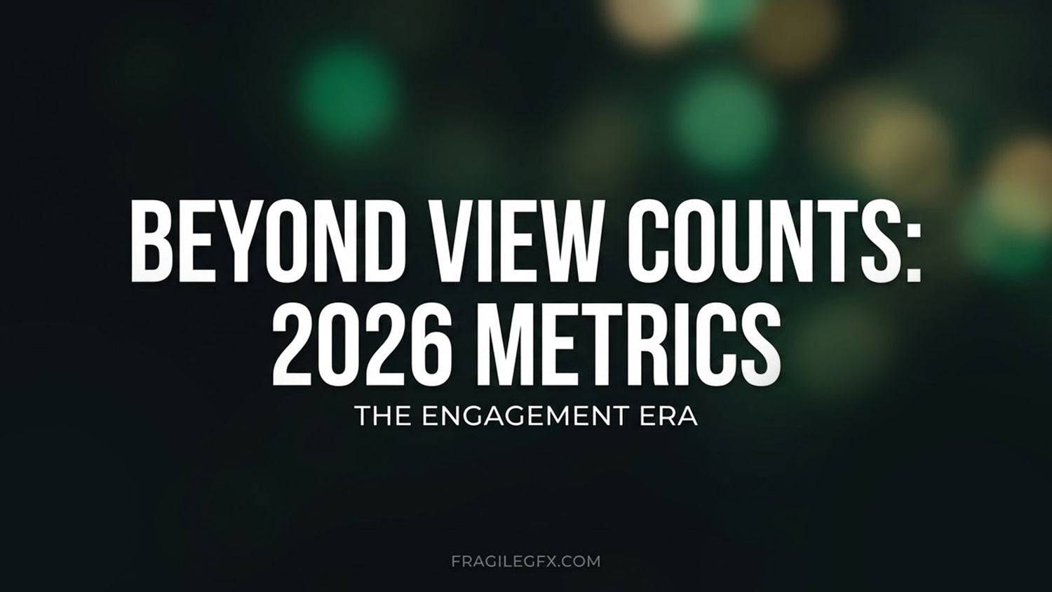 Cinematic and minimalist stream layout for 2026, featuring sleek white stacked typography centered over a soft blurred deep charcoal, emerald, and gold cinematic