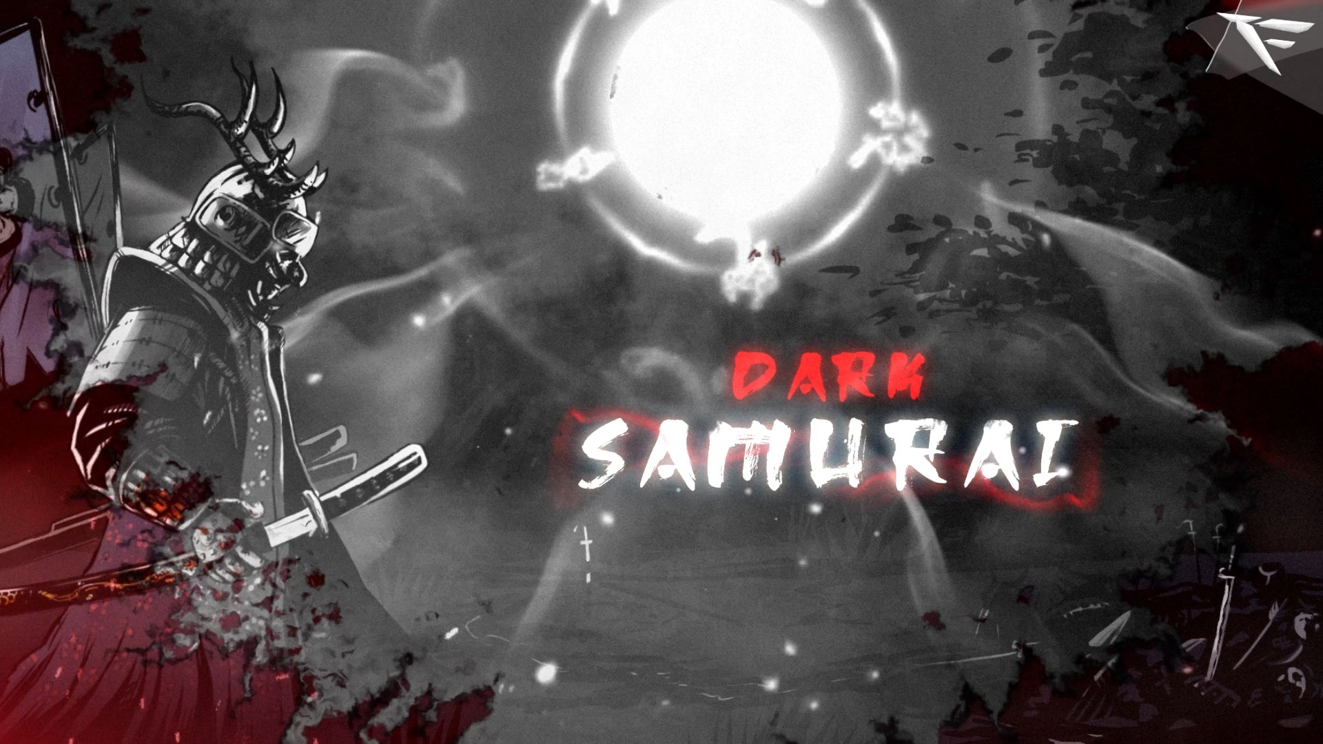 Dark Samurai Twitch Overlay – Full animated overlay pack for OBS and Streamlabs, with dark, samurai-inspired theme, perfect for streamers looking for a bold aesthetic