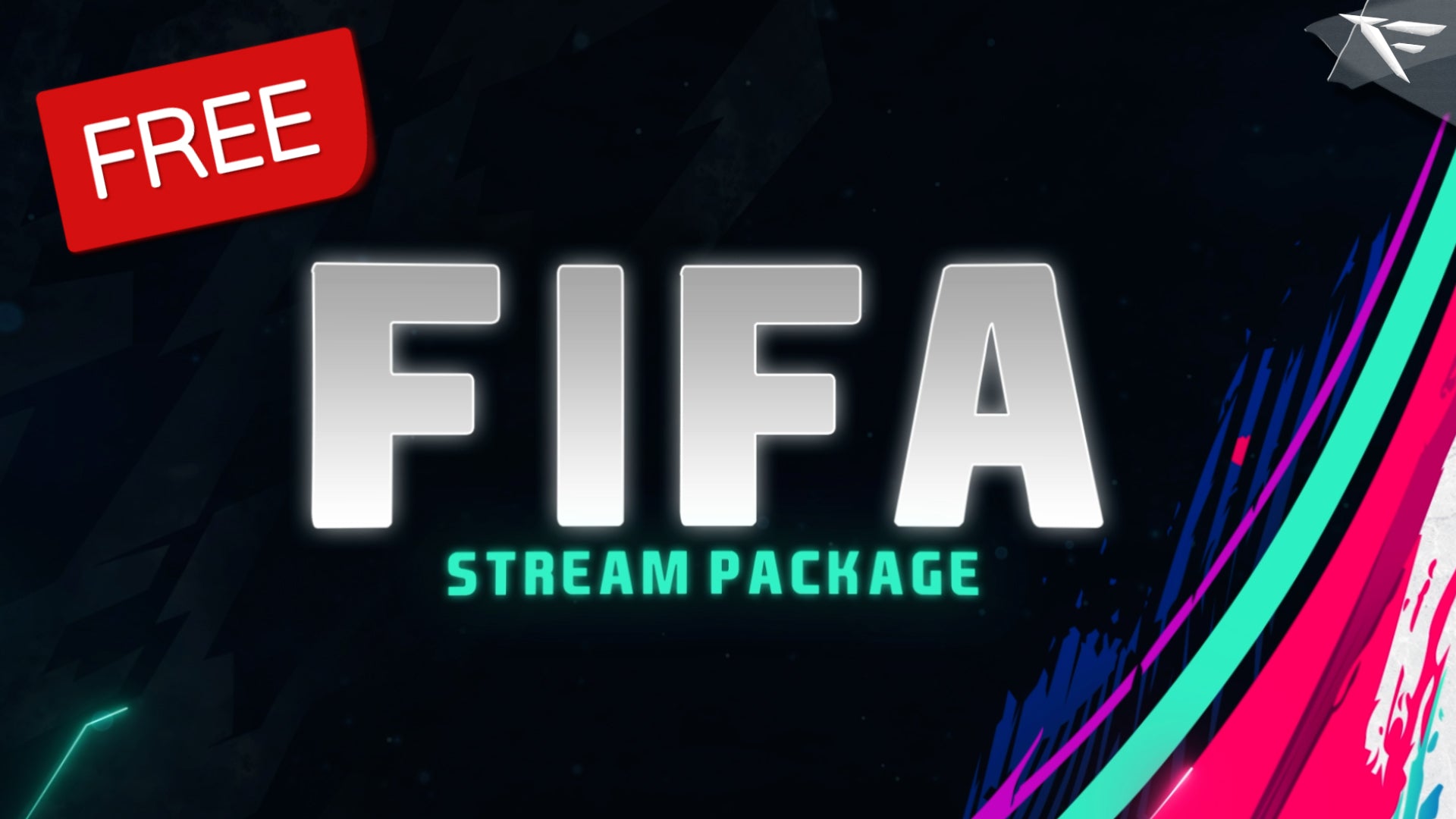 Main preview of the FIFA Free Twitch Overlay pack featuring football-themed stream screens, webcam overlay, Twitch panels, and alerts. Designed for OBS Studio and Streamlabs, ideal for FIFA gamers and football streamers.