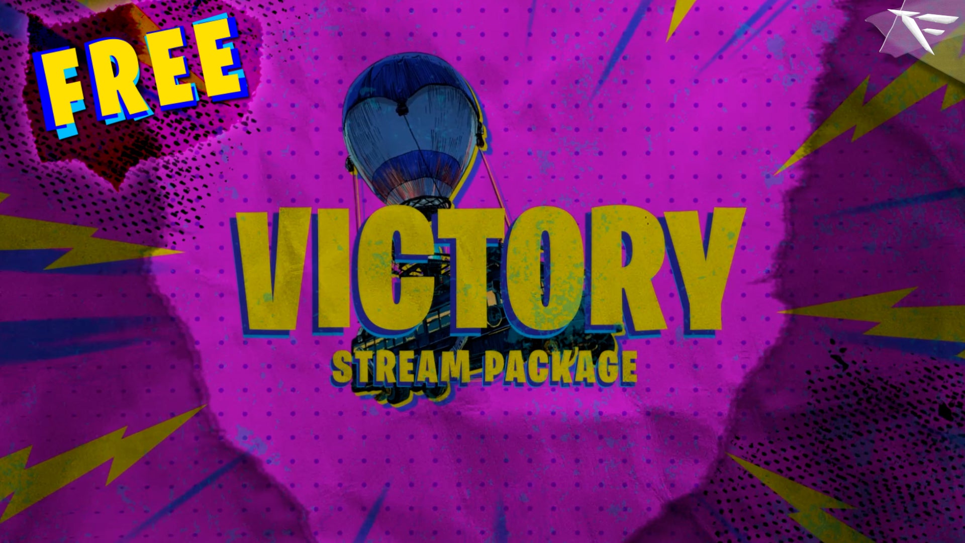 Complete Free Victory Twitch Overlay Package for Fortnite streamers – includes animated OBS screens, facecam overlay, Twitch alerts, chat box, panels, and stream widgets. Optimized for OBS Studio and designed with Fortnite-themed visuals.