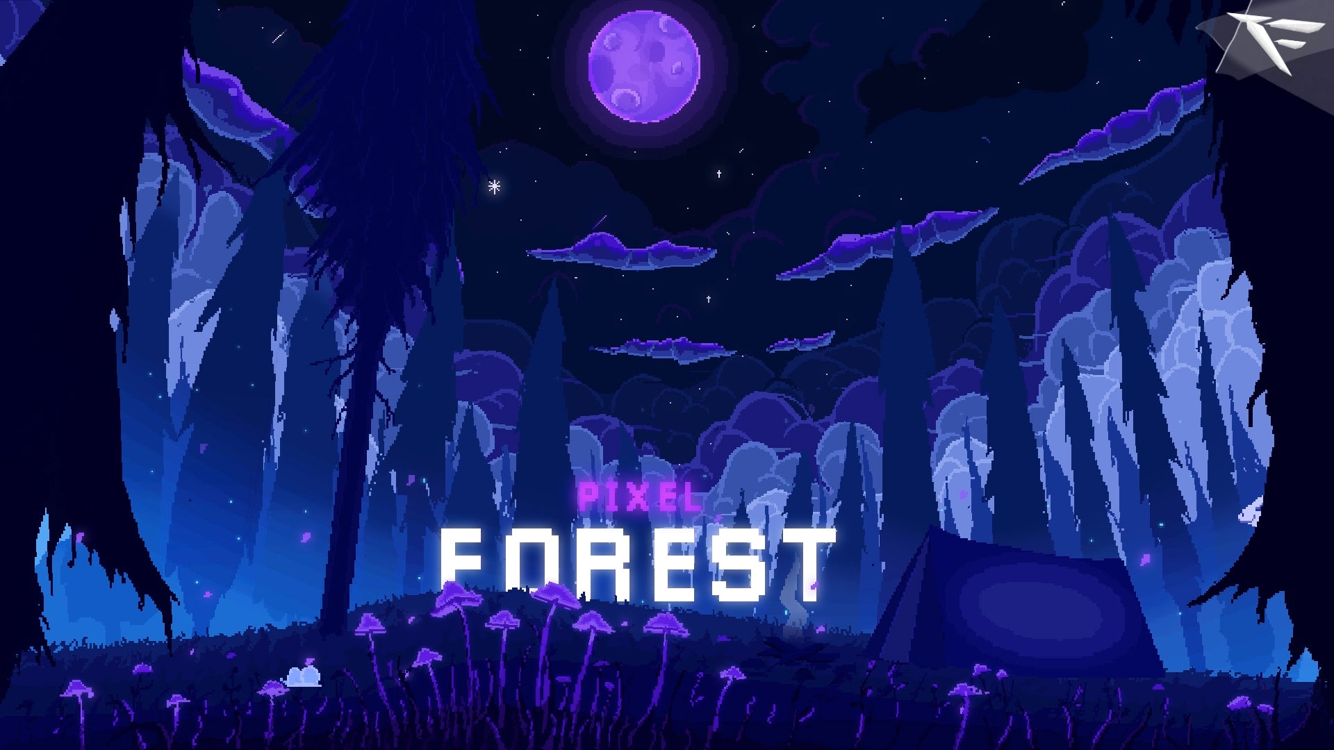 Pixel Forest Twitch Overlay – Full animated pixel-art overlay package for OBS and Streamlabs with retro and cozy forest theme, including scenes and alerts.