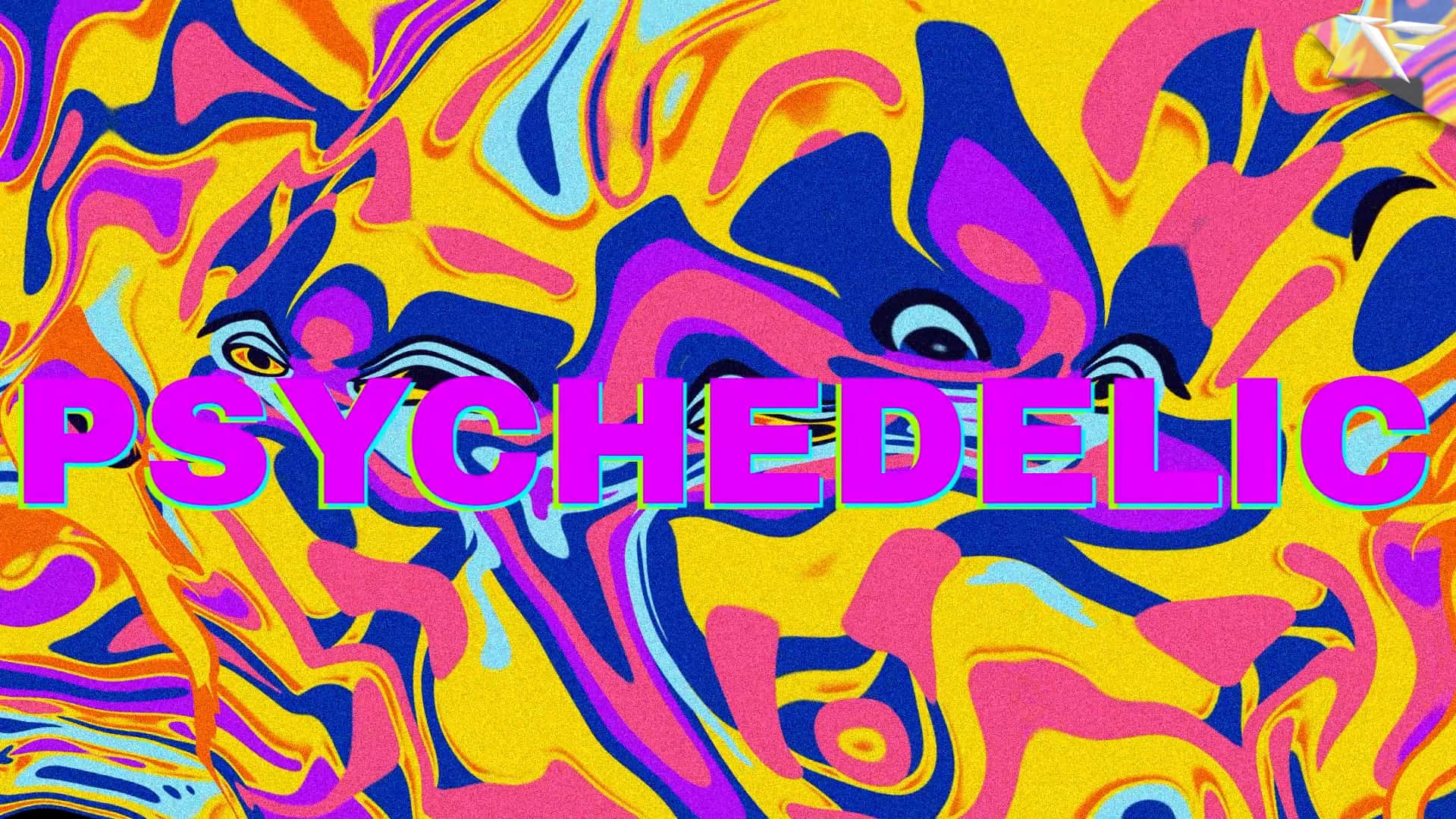Colorful psychedelic Twitch overlay background with abstract neon swirls and bold pink PSYCHEDELIC title