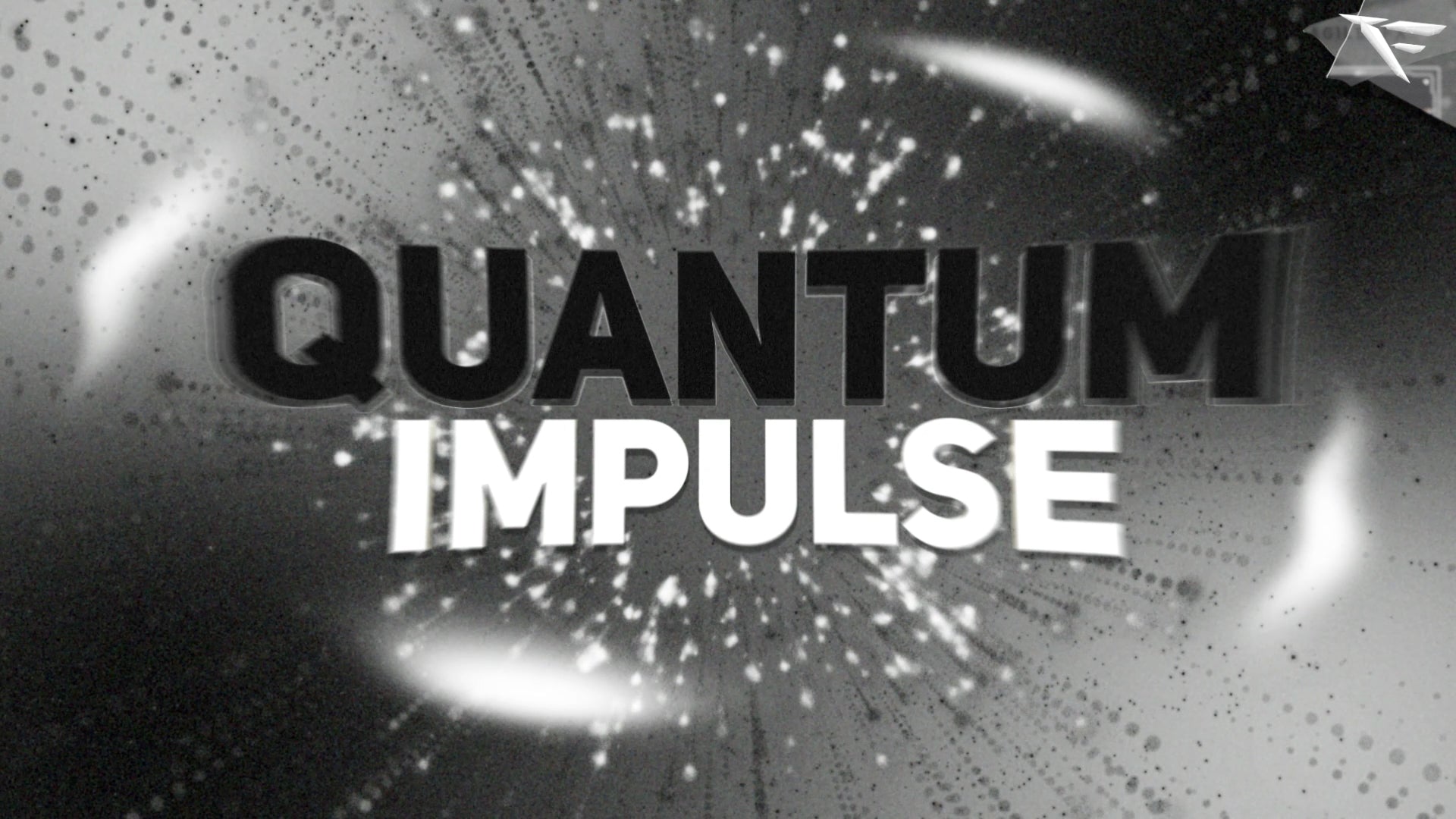 Quantum Impulse Stream Package preview with black & white atomic animation design
Retro animated overlay featuring orbiting atoms and quantum motion effects