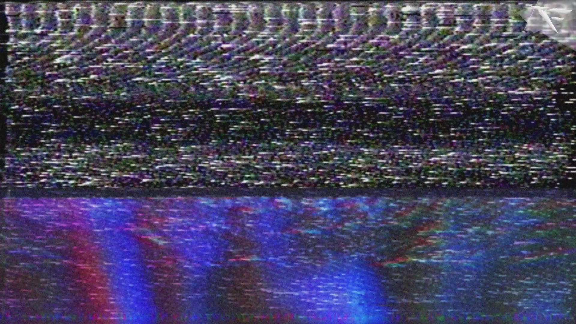 VHS-style webcam overlay with glitching static and horror-themed border, designed for use with OBS and Streamlabs in Twitch streaming.