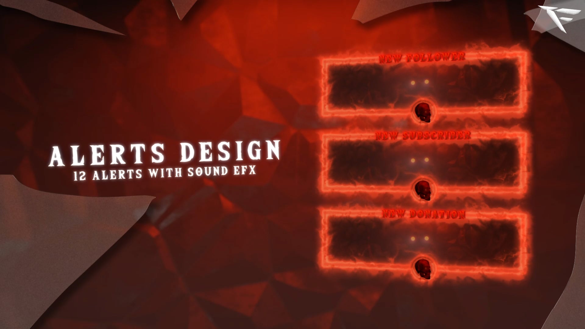 Neon Hell Twitch Alerts – animated follow, subscriber, donation, and raid alerts with fiery neon effects, red-orange glow, and dark hell-inspired design for Twitch, OBS, and Streamlabs streamers.