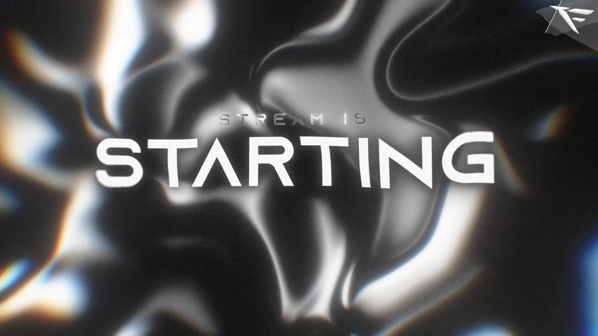 Dark Liquid Twitch scenes – animated starting soon, be right back, offline, and ending screens with liquid distortion and moody dark visuals.