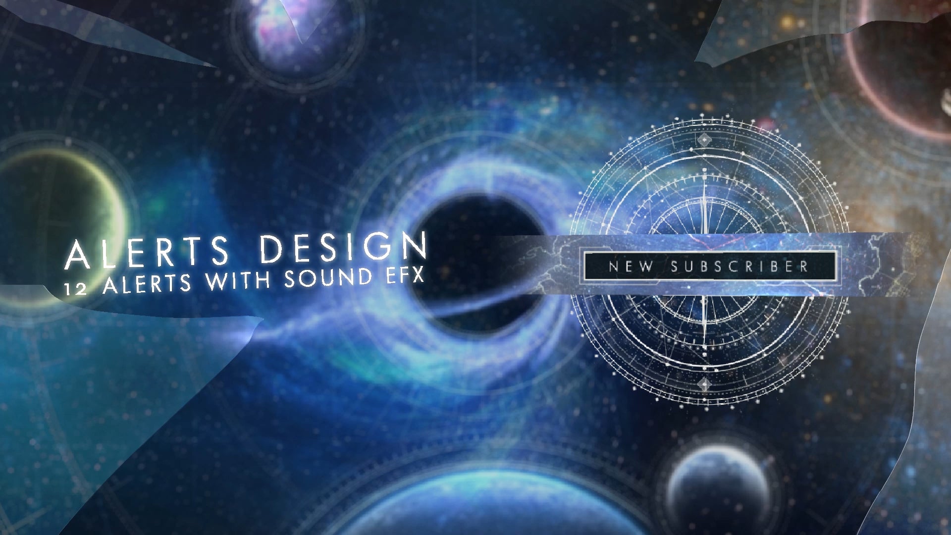 Dark Void Destiny 2 animated alerts – void distortion and glowing energy animations for Twitch notifications with sci-fi inspired style.