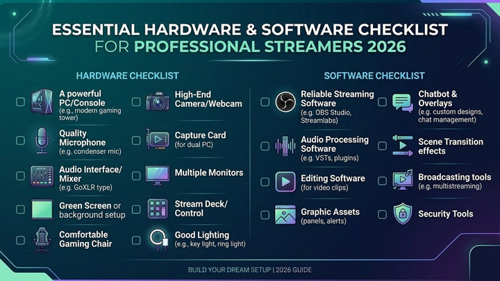 Essential Hardware and Software Checklist for Professional Streamers 2026