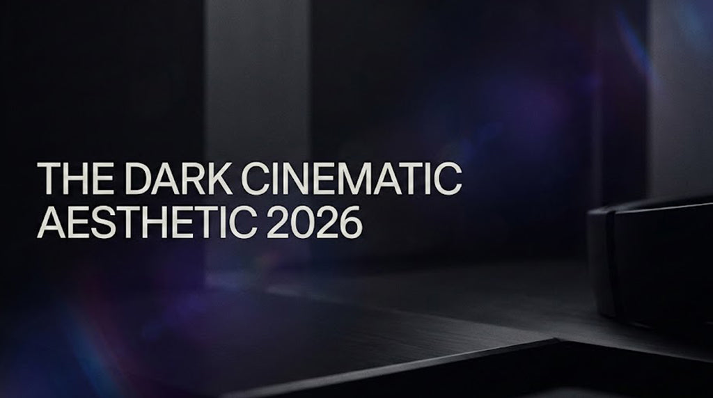 Visual guide to dark cinematic stream aesthetics 2026, showing high-contrast moody overlays and neon accents on a professional gaming setup, emphasizing viewer retention and brand psychology.
