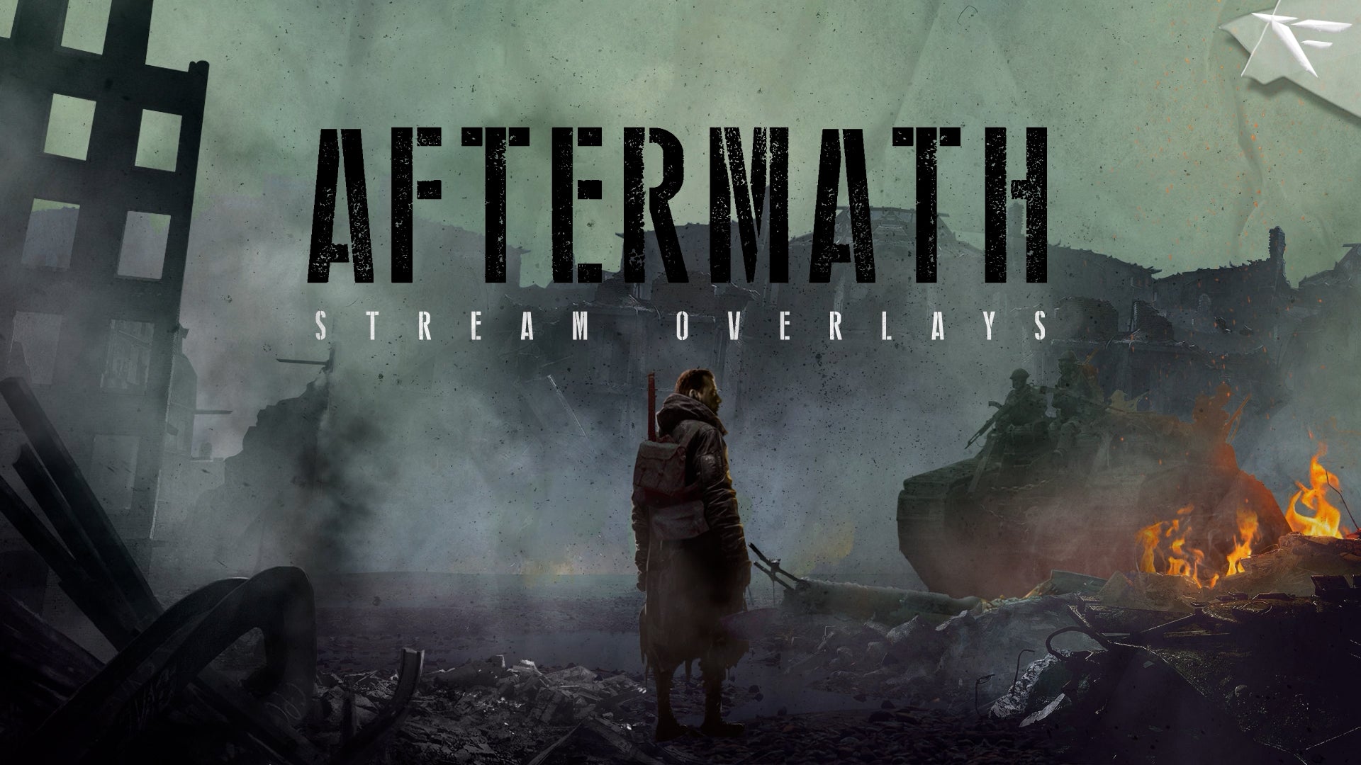 Aftermath Stream Package – futuristic destroyed-world Twitch overlay with cinematic visuals, animated screens, alerts, and panels by FragileGFX.
