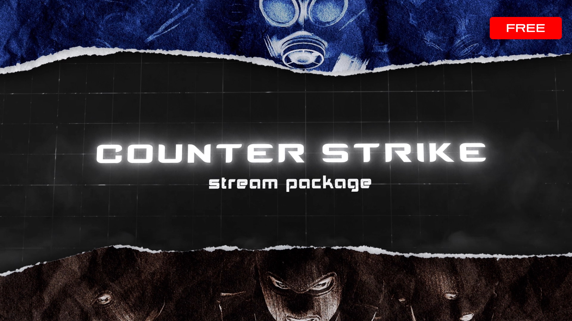 Free Counter Strike Twitch Overlay and Alerts, CS2-themed design elements for OBS and Streamlabs