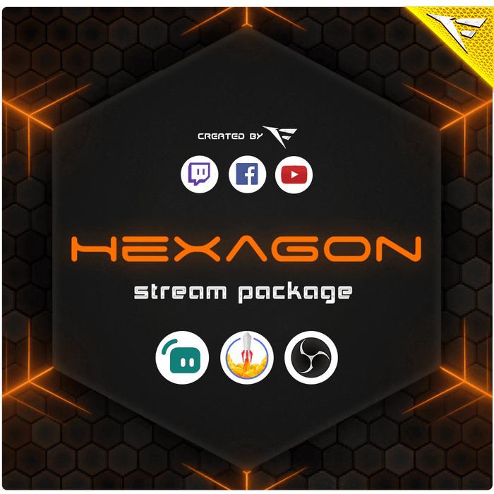 Hexagon Stream Overlay Package – Futuristic Twitch & YouTube Design