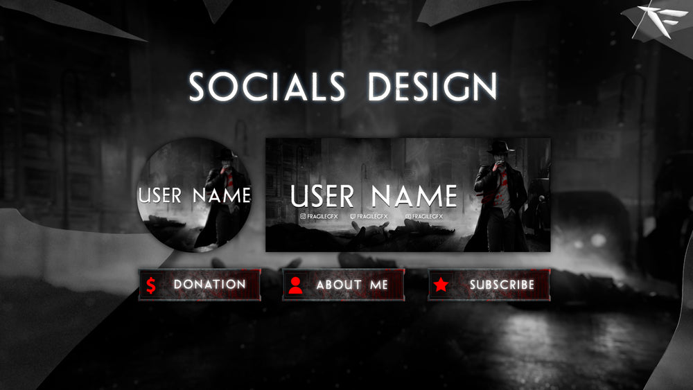 Mafia Stream Package – Animated Twitch Overlays for Crime-Themed Streams