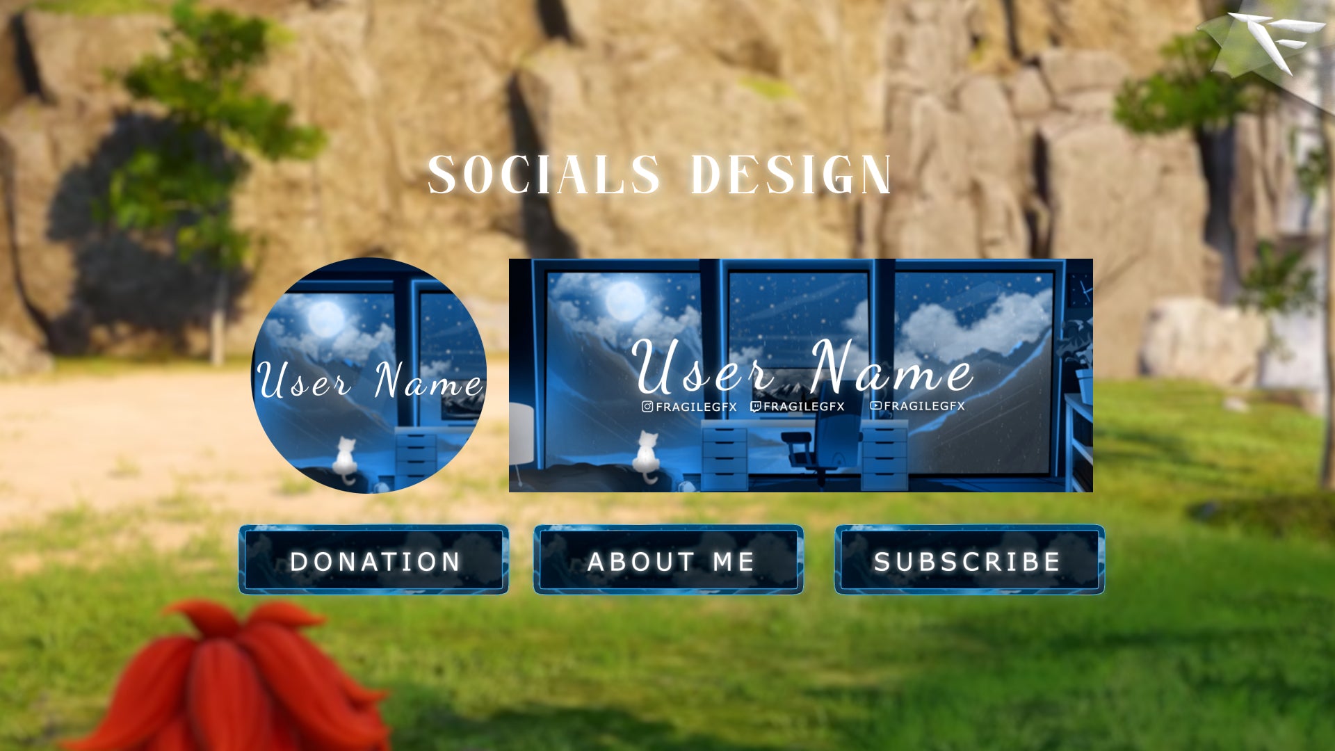 Social media design template with nature background