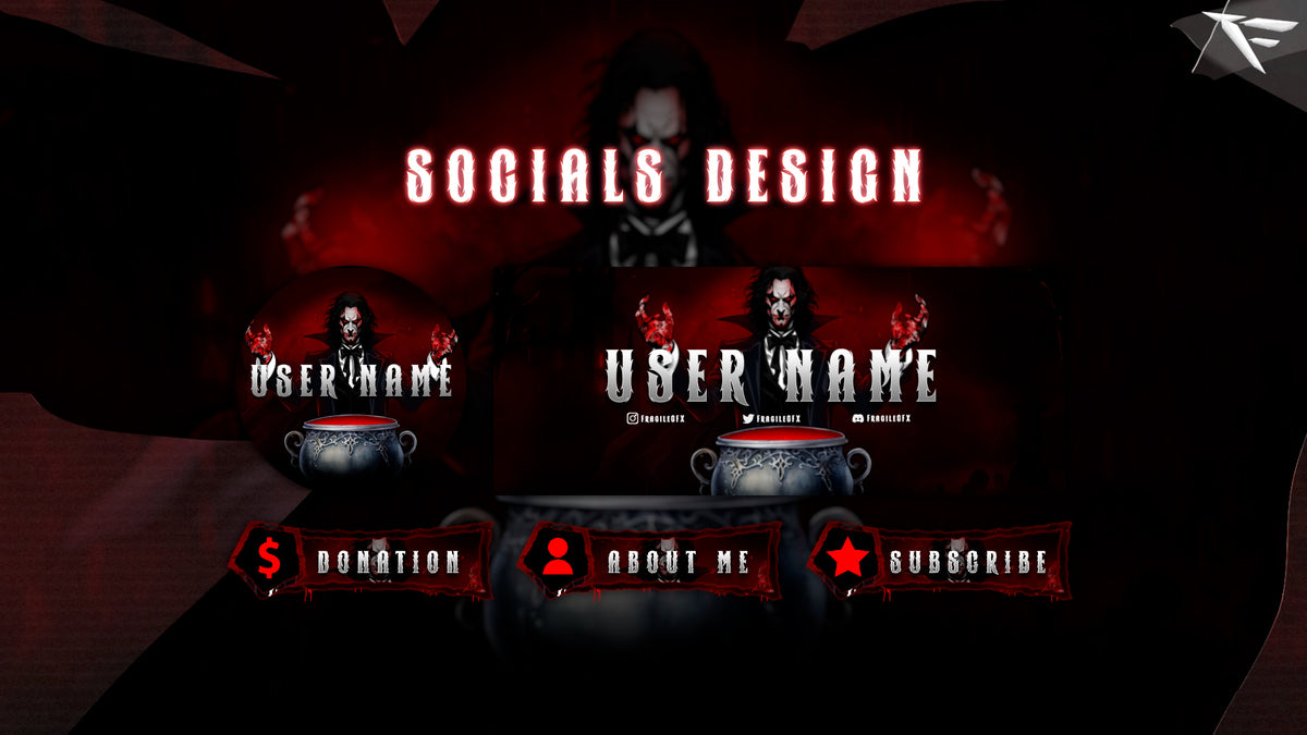 Crimson Vampire Twitch Overlay for OBS – Animated Stream Package