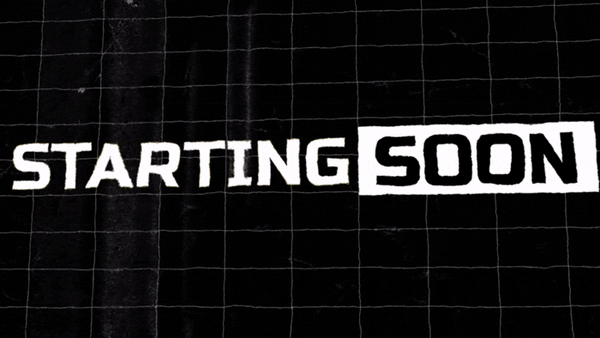 Gritty Dark Mode Animated Stream Package - "Starting Soon" Screen Loop with High-Contrast White Text and Cinematic Grain effect by FragileGfx.
