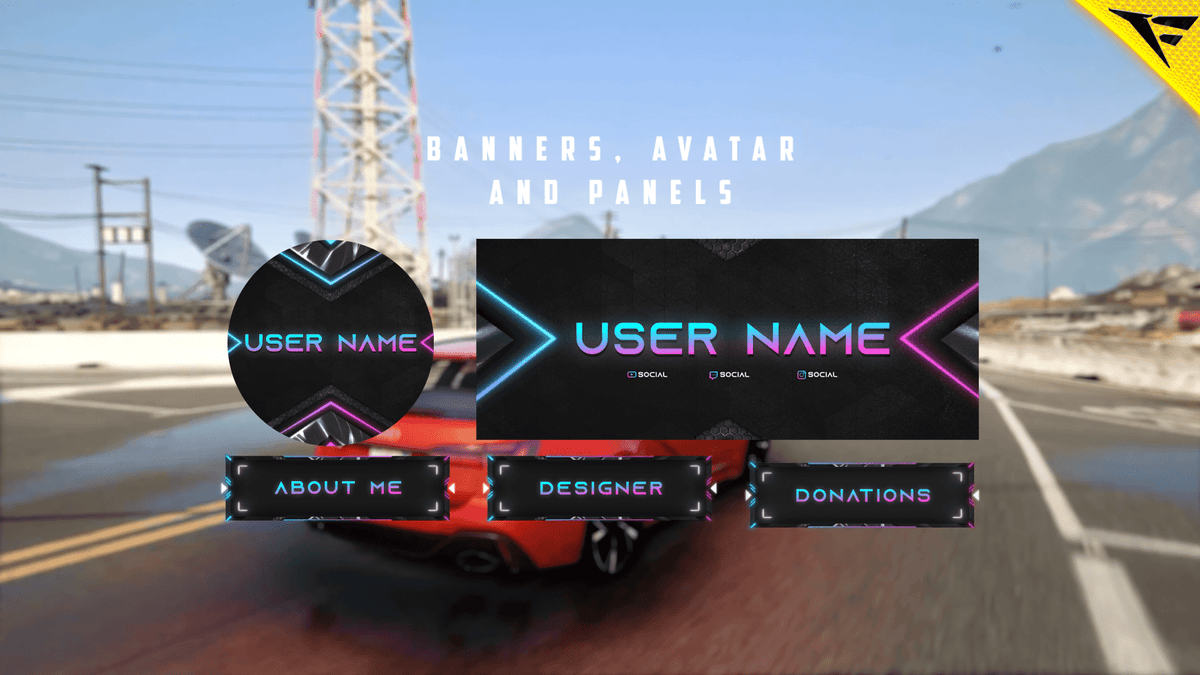 Arrows Twitch Overlay Package – Futuristic FPS Stream Design | FragileGFX