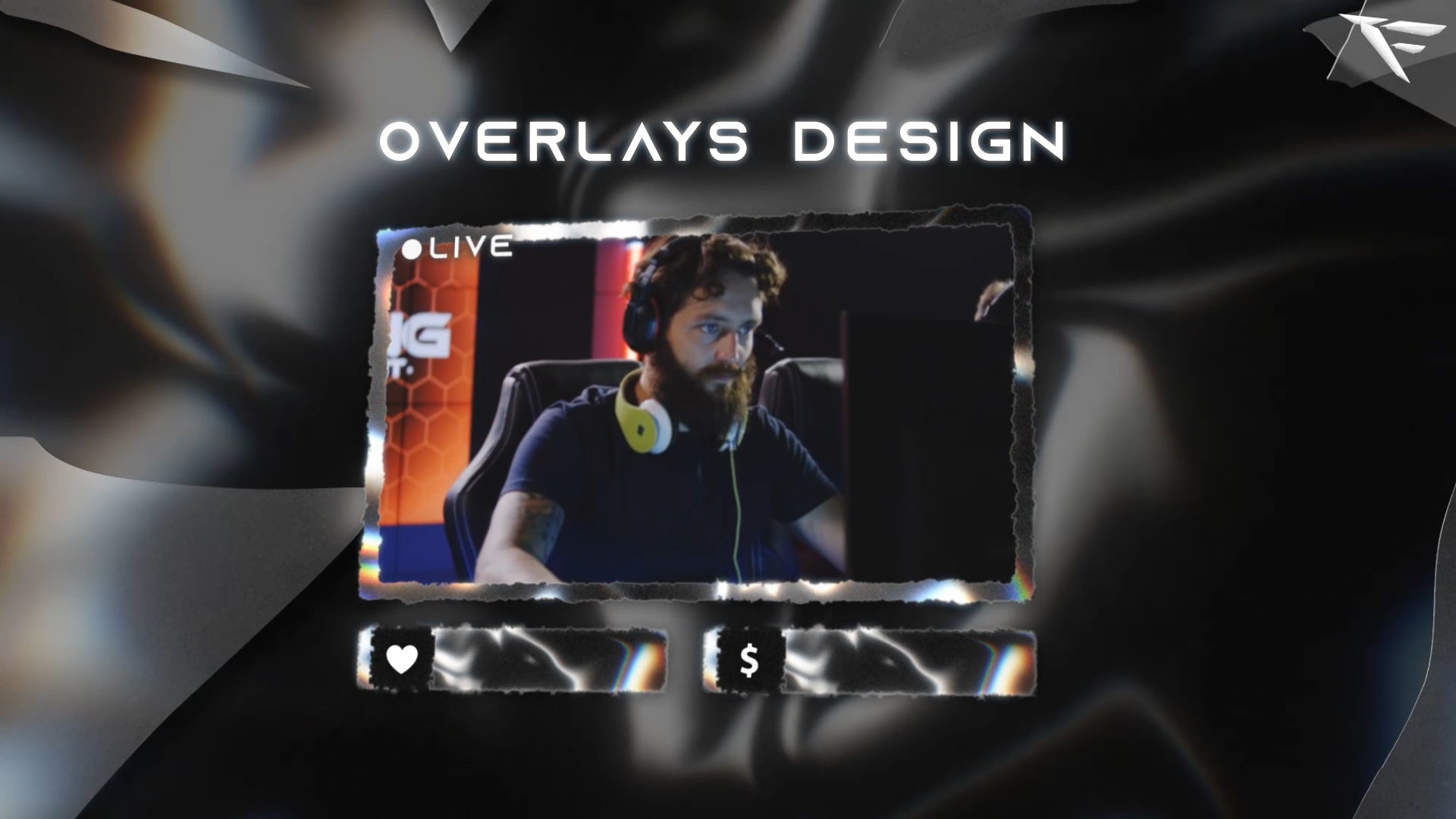 Dark Liquid animated webcam frame – distorted dark liquid facecam border for Twitch streamers using OBS or StreamElements.