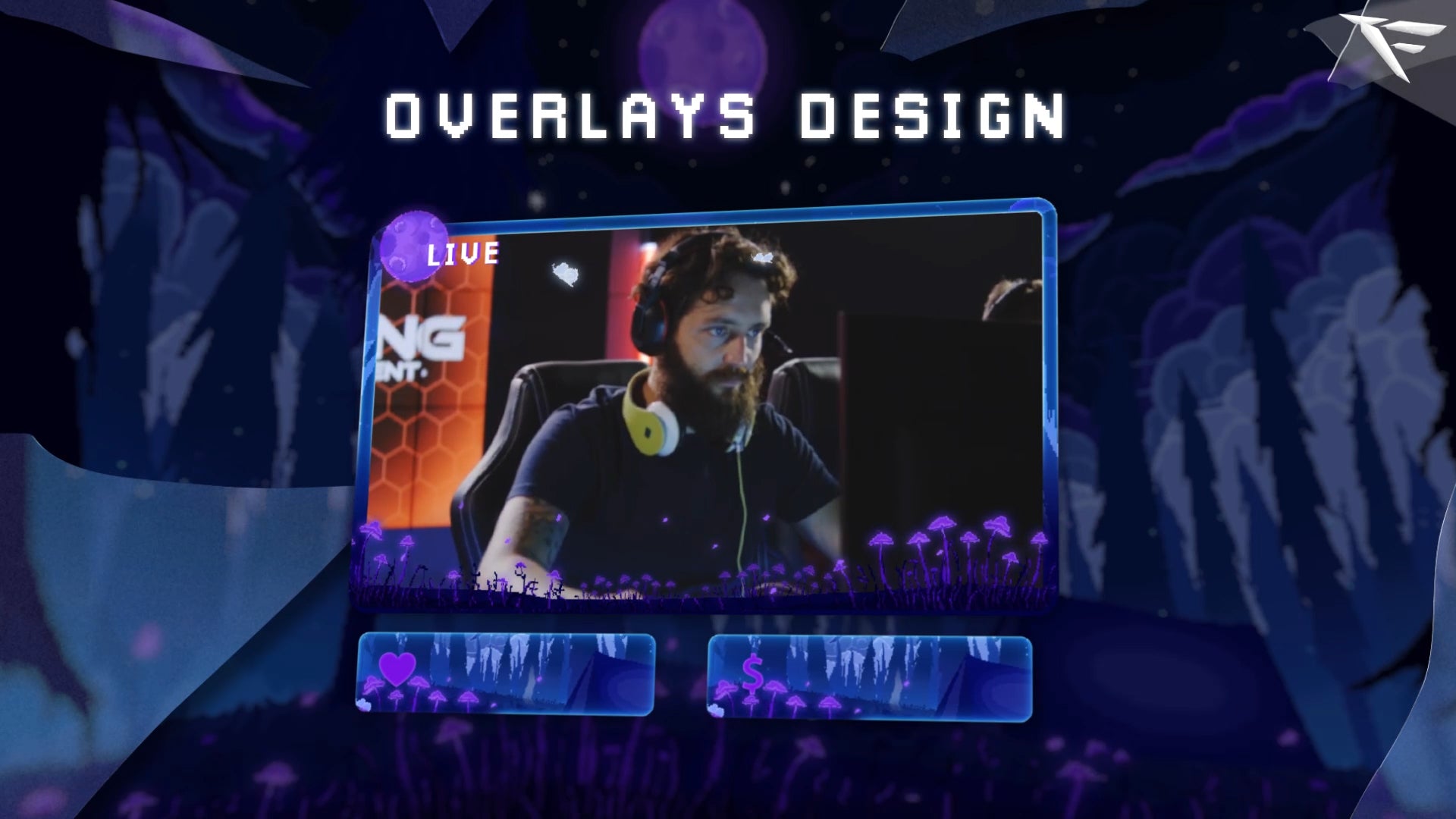 Pixel Forest Twitch Overlay – Animated webcam frame for OBS with pixel-art style, perfect for streamers with a retro or cozy aesthetic.